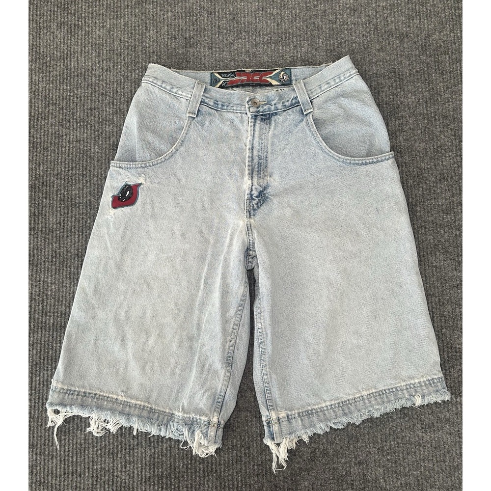 VINTAGE 90s | Skunk JNCO Jeans Baggy Denim Shorts Size 32 Beautiful Patina